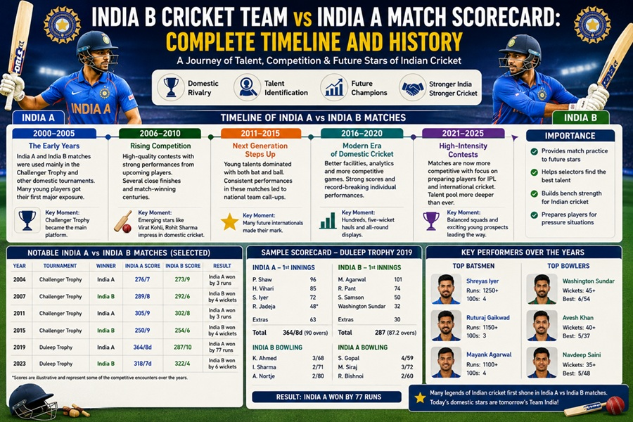 india b cricket team vs india a match scorecard