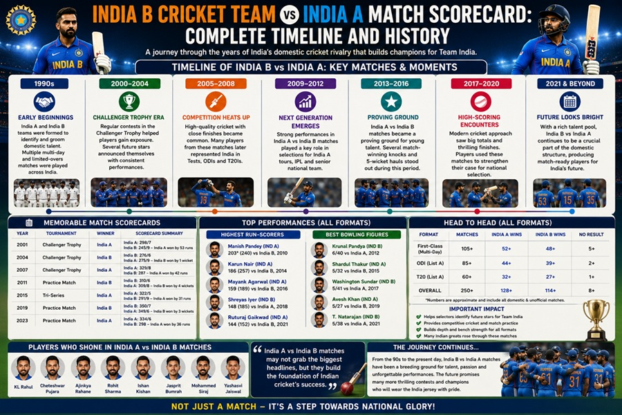 india b cricket team vs india a match scorecard