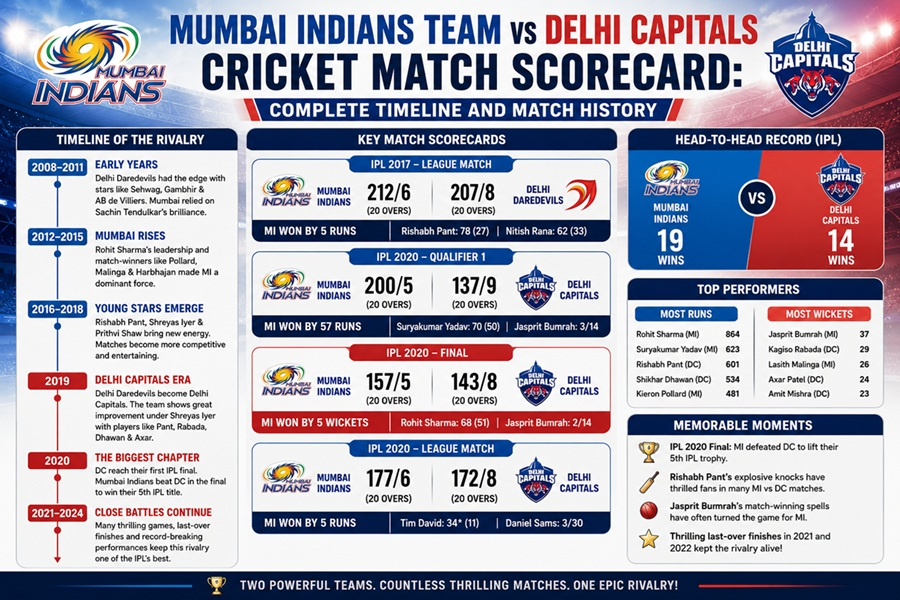 mumbai indians team vs delhi capitals cricket match scorecard