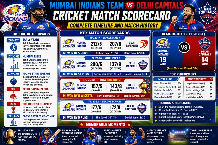 mumbai indians team vs delhi capitals cricket match scorecard