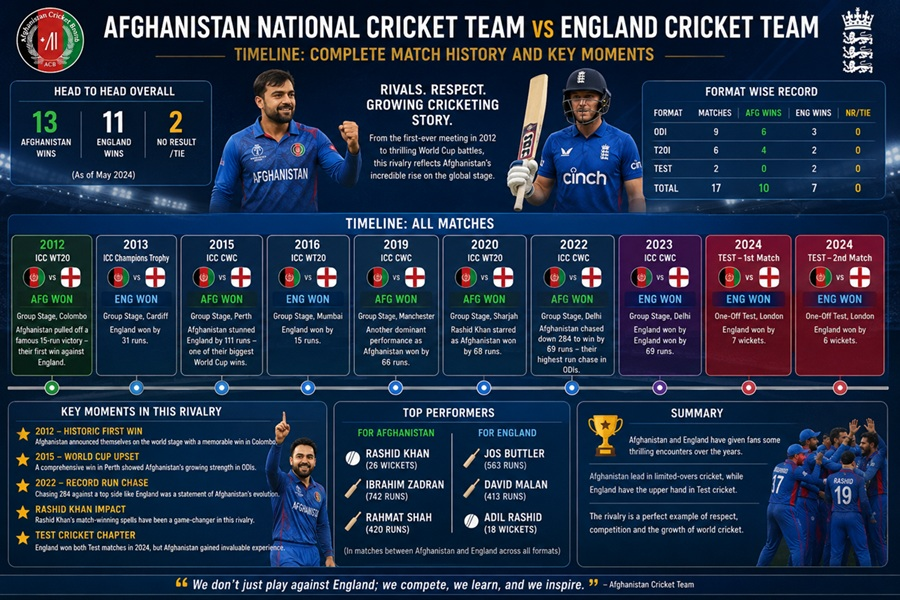 afghanistan national cricket team vs england cricket team timeline